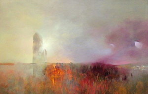 "Menhir", acrylique/toile, 60x92cm,